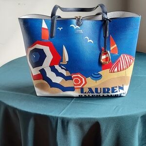 Ralph Lauren Lauren Beach Print Tote - Blue Multi